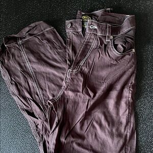 RVCA Chocolate Brown Pants with White Stitching